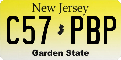 NJ license plate C57PBP
