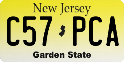 NJ license plate C57PCA