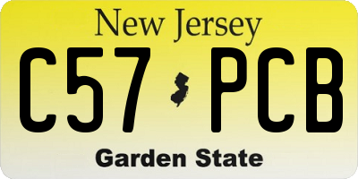 NJ license plate C57PCB