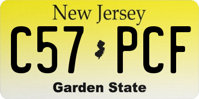 NJ license plate C57PCF
