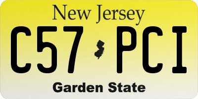 NJ license plate C57PCI