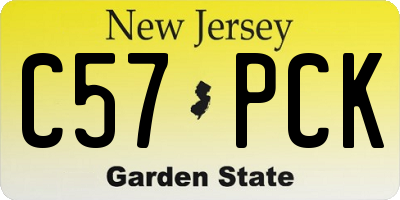 NJ license plate C57PCK