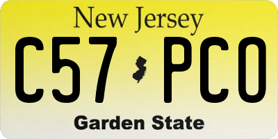 NJ license plate C57PCO