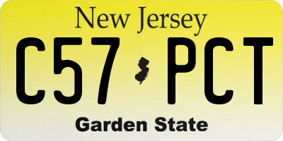 NJ license plate C57PCT