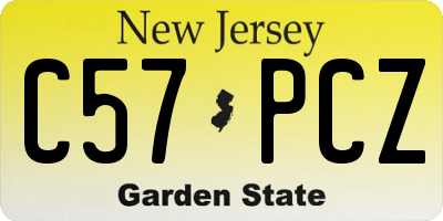 NJ license plate C57PCZ