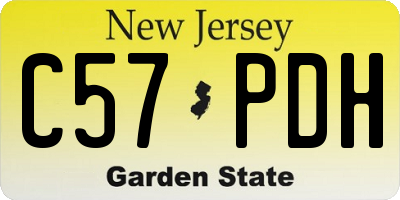 NJ license plate C57PDH