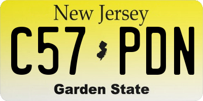 NJ license plate C57PDN