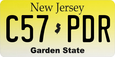 NJ license plate C57PDR