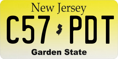 NJ license plate C57PDT