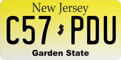 NJ license plate C57PDU