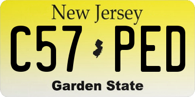 NJ license plate C57PED