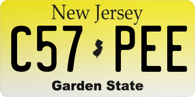 NJ license plate C57PEE