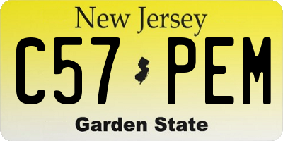 NJ license plate C57PEM