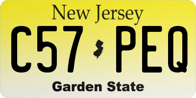 NJ license plate C57PEQ