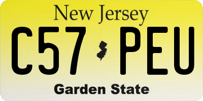 NJ license plate C57PEU