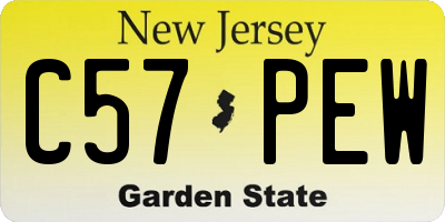 NJ license plate C57PEW