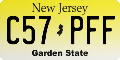 NJ license plate C57PFF