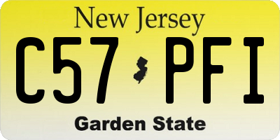NJ license plate C57PFI