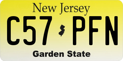 NJ license plate C57PFN