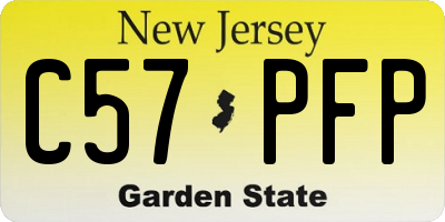 NJ license plate C57PFP