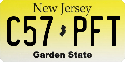 NJ license plate C57PFT