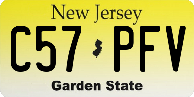 NJ license plate C57PFV