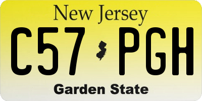 NJ license plate C57PGH