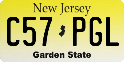 NJ license plate C57PGL