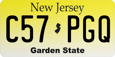 NJ license plate C57PGQ