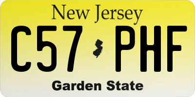 NJ license plate C57PHF