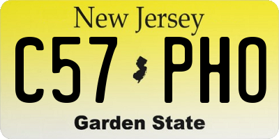 NJ license plate C57PHO
