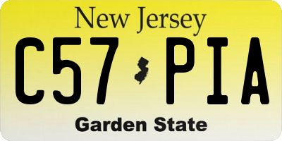 NJ license plate C57PIA