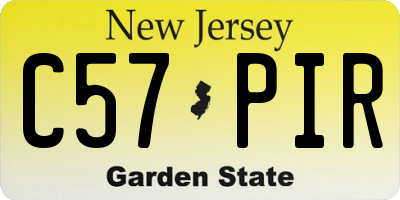 NJ license plate C57PIR