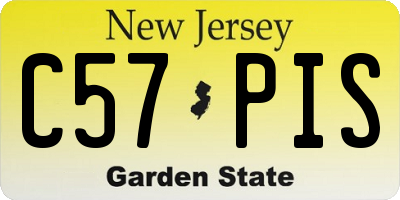 NJ license plate C57PIS