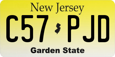 NJ license plate C57PJD