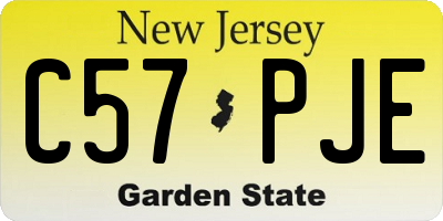 NJ license plate C57PJE