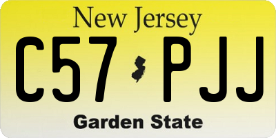 NJ license plate C57PJJ