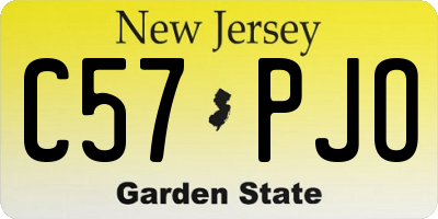 NJ license plate C57PJO