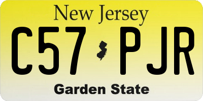 NJ license plate C57PJR