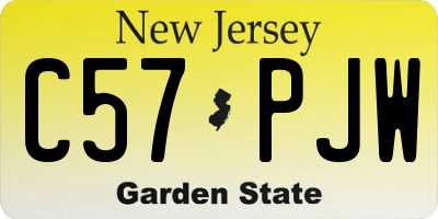 NJ license plate C57PJW