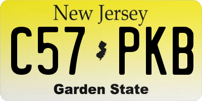 NJ license plate C57PKB