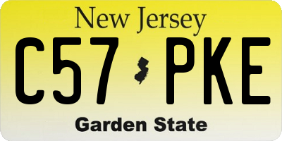 NJ license plate C57PKE