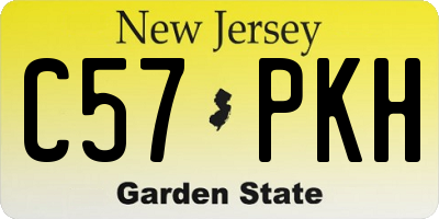NJ license plate C57PKH