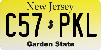 NJ license plate C57PKL