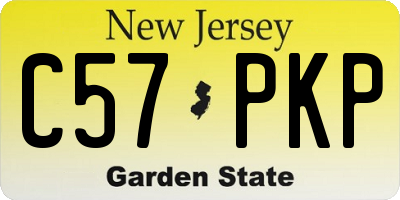 NJ license plate C57PKP