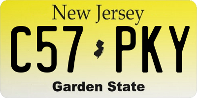 NJ license plate C57PKY