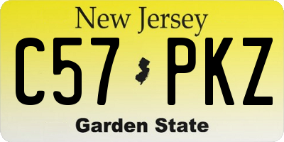 NJ license plate C57PKZ