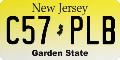 NJ license plate C57PLB