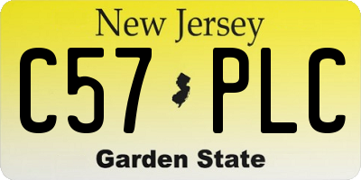 NJ license plate C57PLC