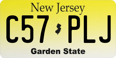 NJ license plate C57PLJ